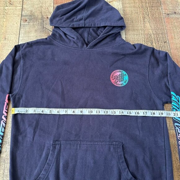 Santa Cruz Original Hoodie Mens Large Blue Skateboard Print Sweatshirt - Picture 3 of 7